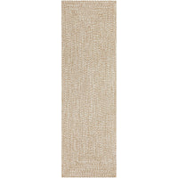 Chesapeake Bay Camel & Cream Outdoor Rug, a rectangular machine-woven polypropylene rug with braided texture.