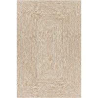 Chesapeake Bay Camel & Cream Outdoor Rug, machine-woven polypropylene with braided texture.