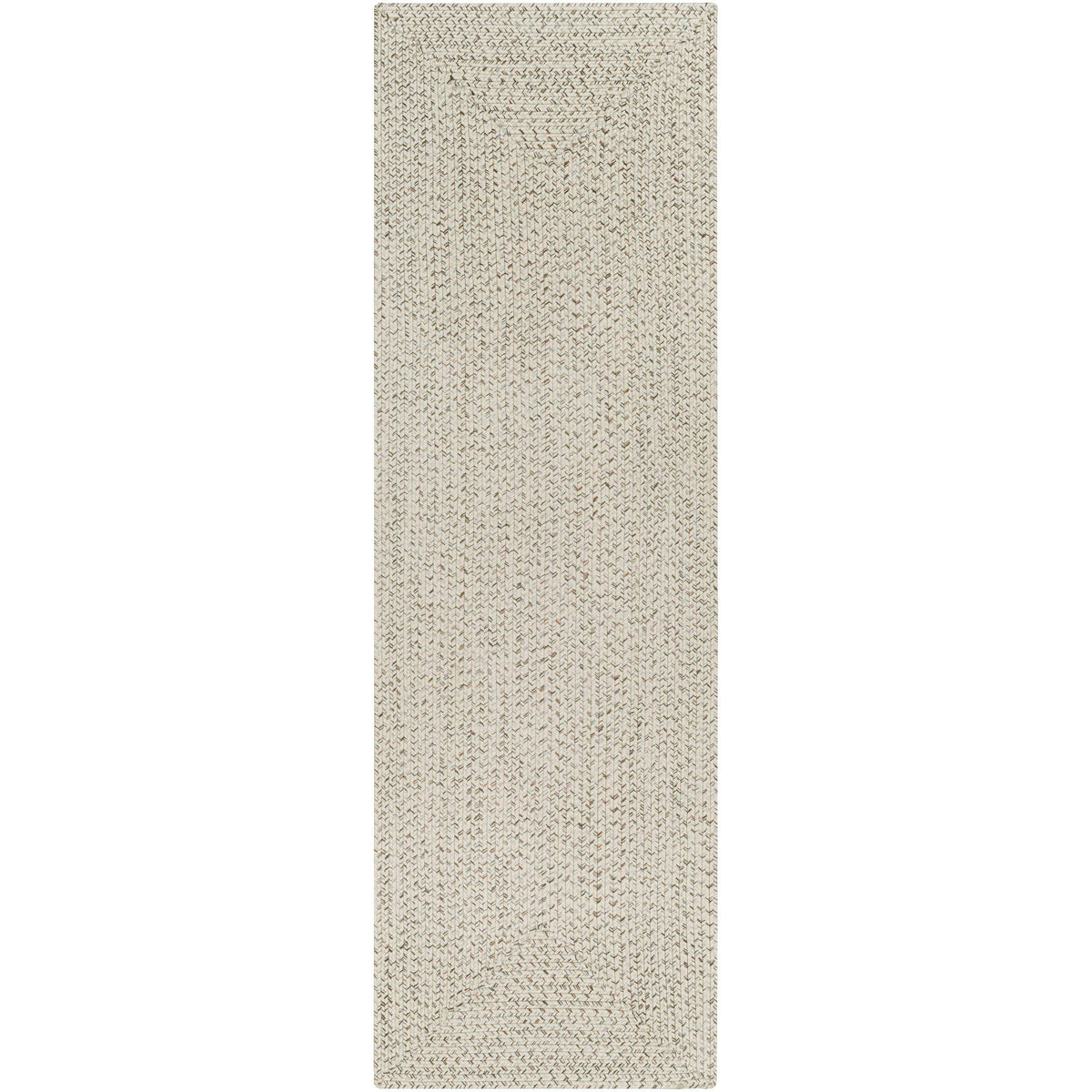Chesapeake Bay Cream Outdoor Rug, a rectangular, machine-woven polypropylene rug with a braided texture.