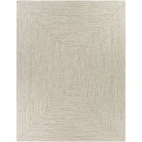 Chesapeake Bay Cream Outdoor Rug, machine-woven polypropylene with braided texture.