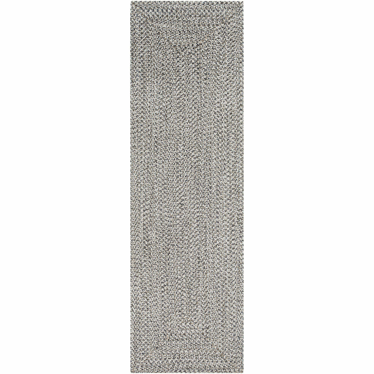 Chesapeake Bay Gray outdoor rug, braided polypropylene, no pile, rectangular shape.