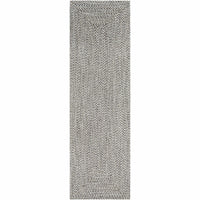 Chesapeake Bay Gray outdoor rug, braided polypropylene, no pile, rectangular shape.