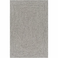 Chesapeake Bay Gray Outdoor Rug, a rectangular, braided polypropylene rug with a textured gray and cream weave.
