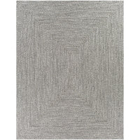 Chesapeake Bay Gray outdoor rug, braided polypropylene, machine woven, no pile, rectangular.