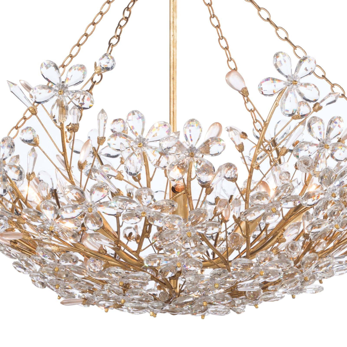 Cheshire Basin Chandelier Gold Leaf - Chandelier Installed | Bone & Brass