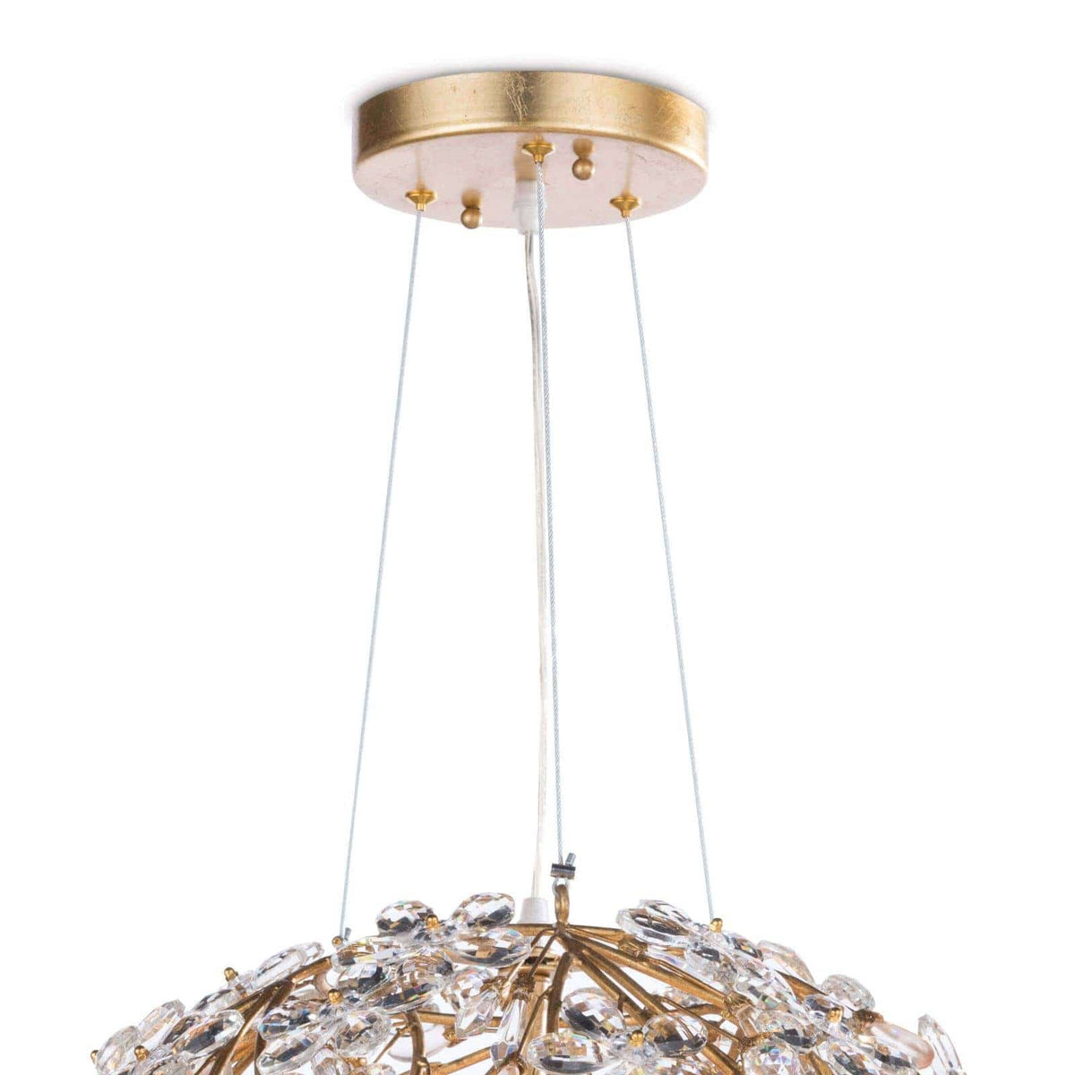 Cheshire Chandelier Small Gold Leaf - Chandelier Close Up | Bone & Brass