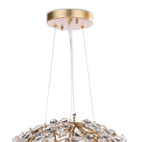 Cheshire Chandelier Small Gold Leaf - Chandelier Close Up | Bone & Brass