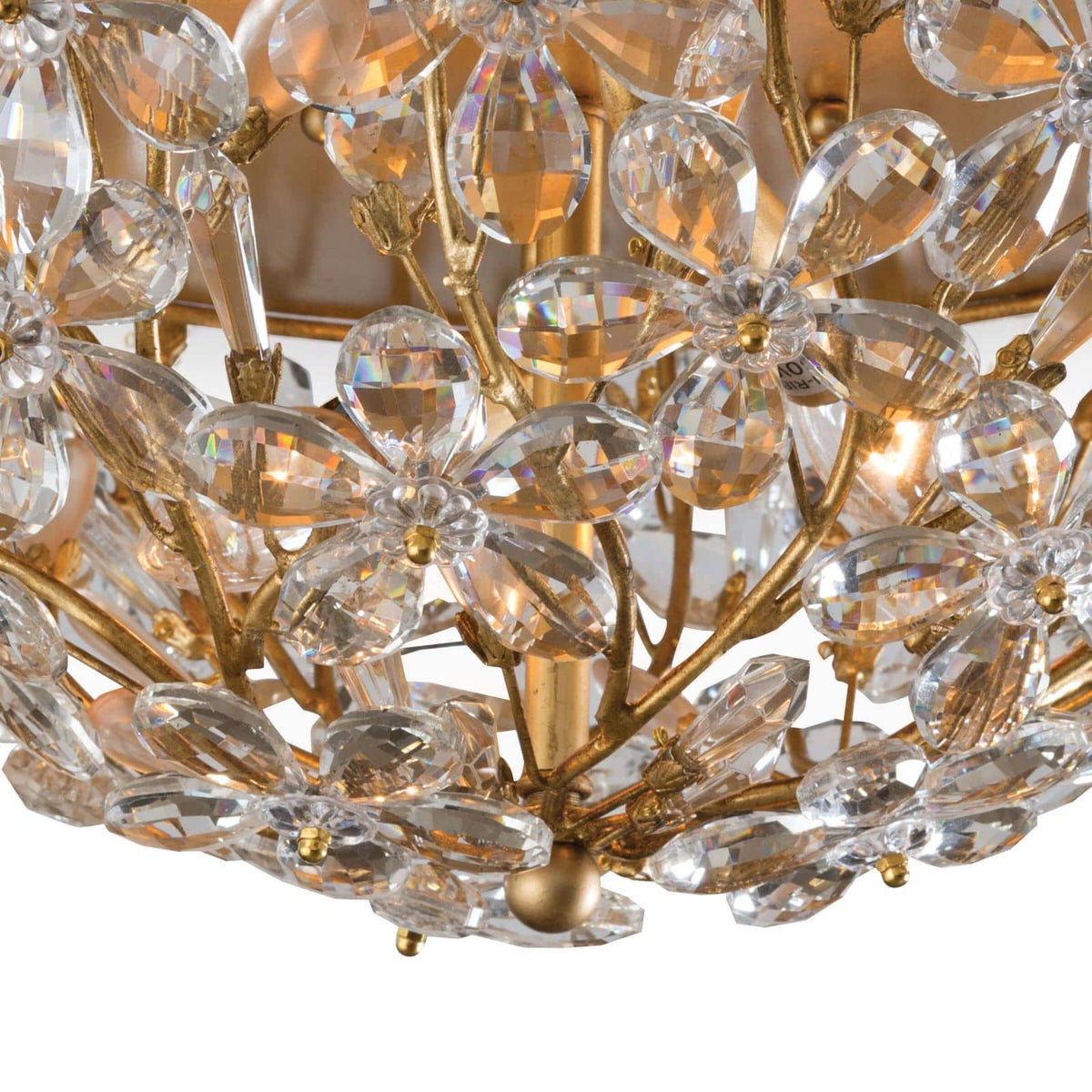 Cheshire Flush Mount Gold Leaf - Flush Mount Installed | Bone & Brass