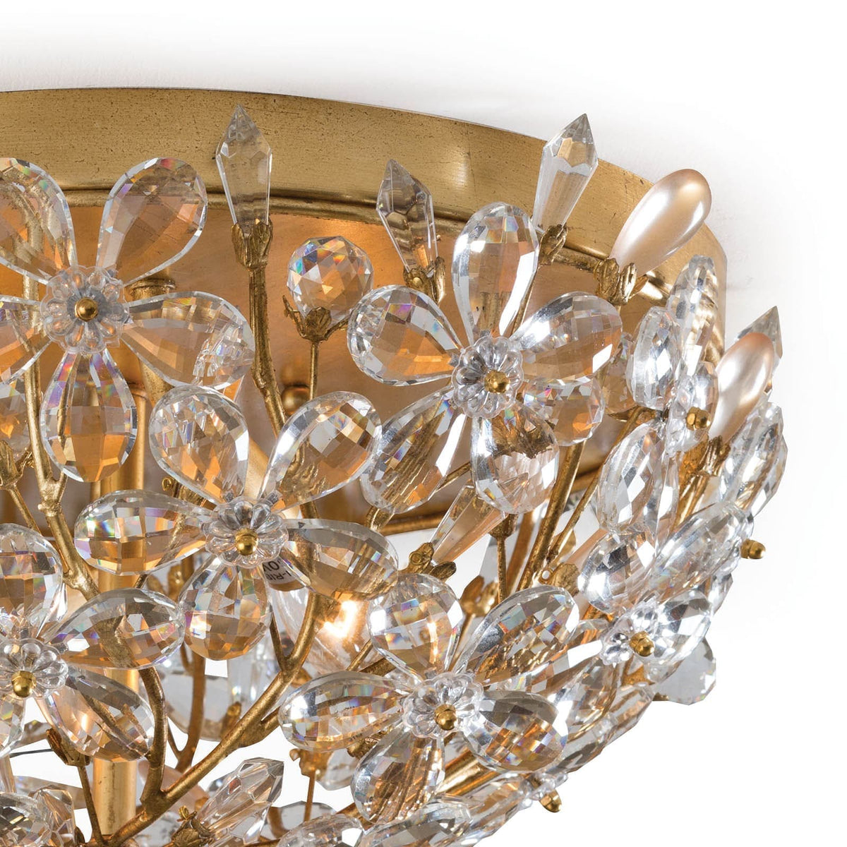 Cheshire Flush Mount Gold Leaf - Flush Mount Close Up | Bone & Brass