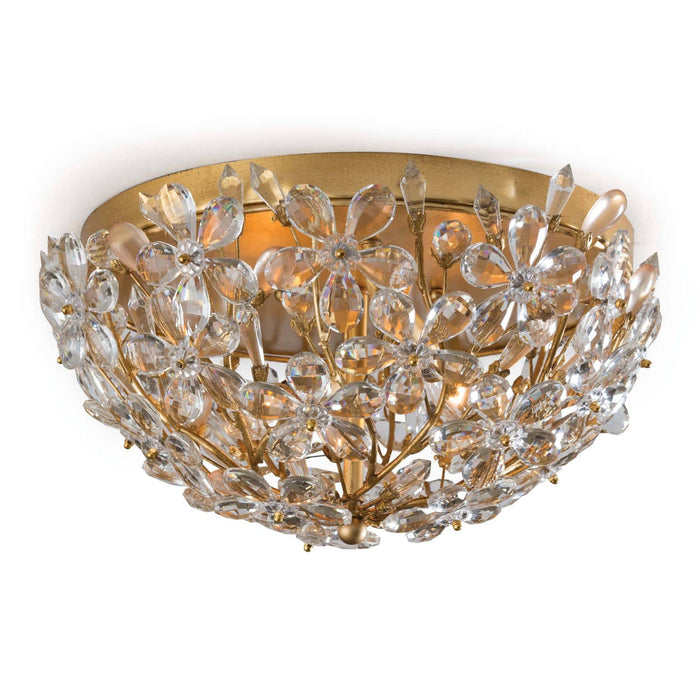 Cheshire Flush Mount Gold Leaf | Bone & Brass