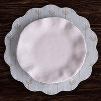 Chinoiserie Reversible Round Placemats Set 4 Light Teal & White - Placemat View | Bone & Brass