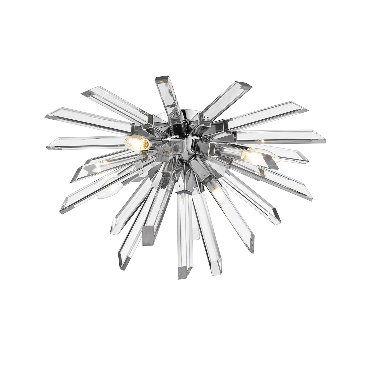 Chrome Crystal Rod Flush Mount