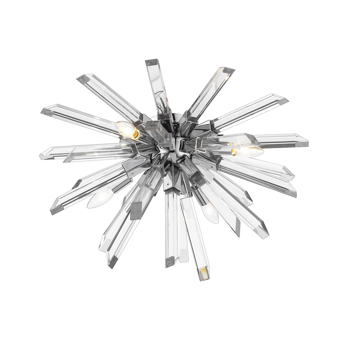 Chrome Crystal Rod Flush Mount