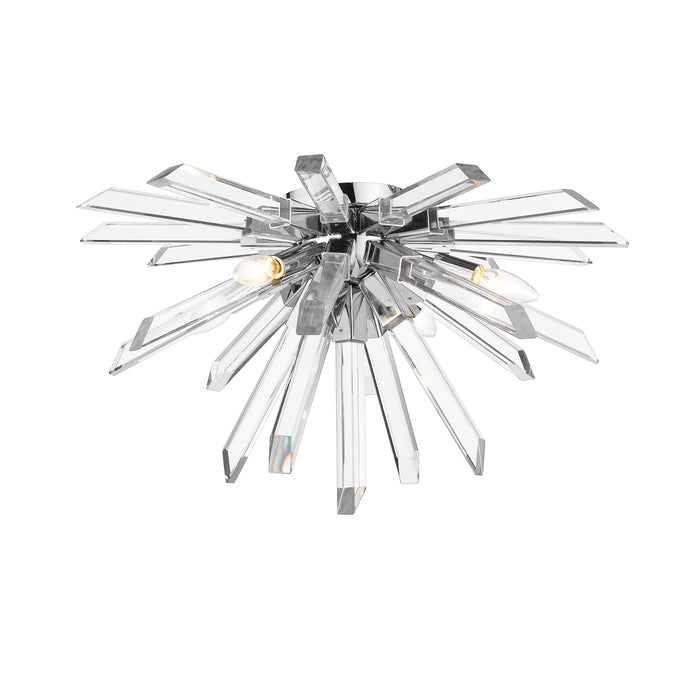 Chrome Crystal Rod Flush Mount