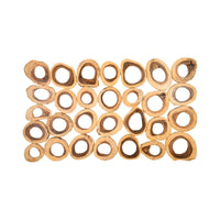 Chuleta Rings Rectangular Wood Wall Art | Bone & Brass