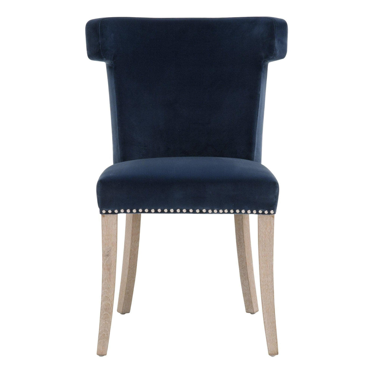 Ciara Denim Velvet Dining Chair - Chair Side View | Bone & Brass