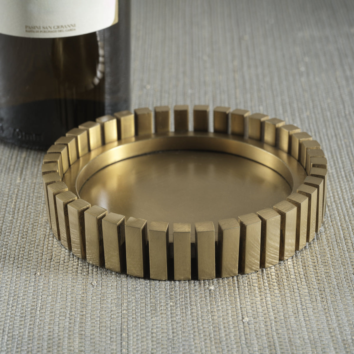 Cirque Gold Wine Bottle Coaster - Coaster Top View | Bone & Brass