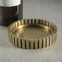 Cirque Gold Wine Bottle Coaster - Coaster Top View | Bone & Brass