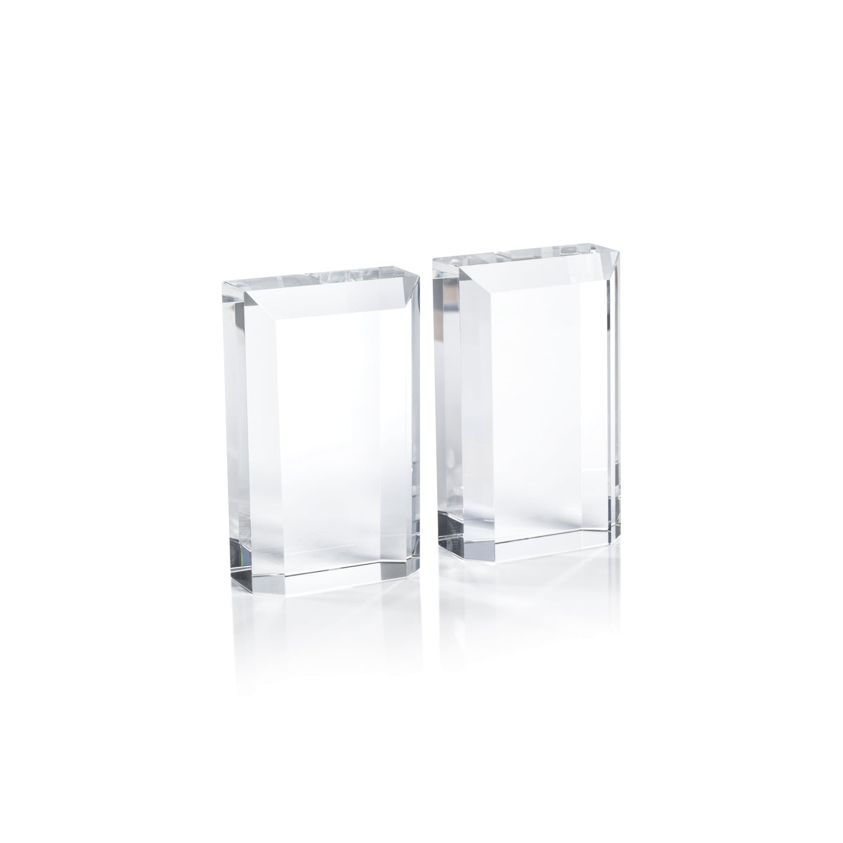 Claire Crystal Glass Bookends, Set of 2 - Side View | Bone & Brass