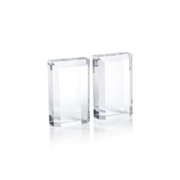 Claire Crystal Glass Bookends, Set of 2 - Side View | Bone & Brass
