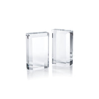 Claire Crystal Glass Bookends, Set of 2 | Bone & Brass