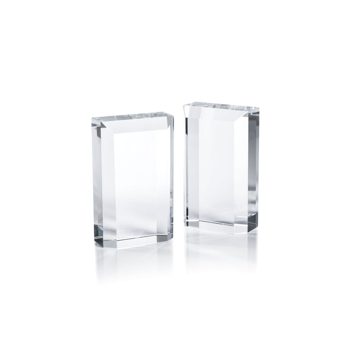Claire Crystal Glass Bookends, Set of 2 | Bone & Brass