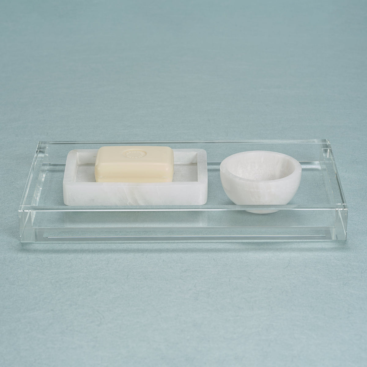 Claire Medium Crystal Glass Vanity Tray - Tray Detail | Bone & Brass