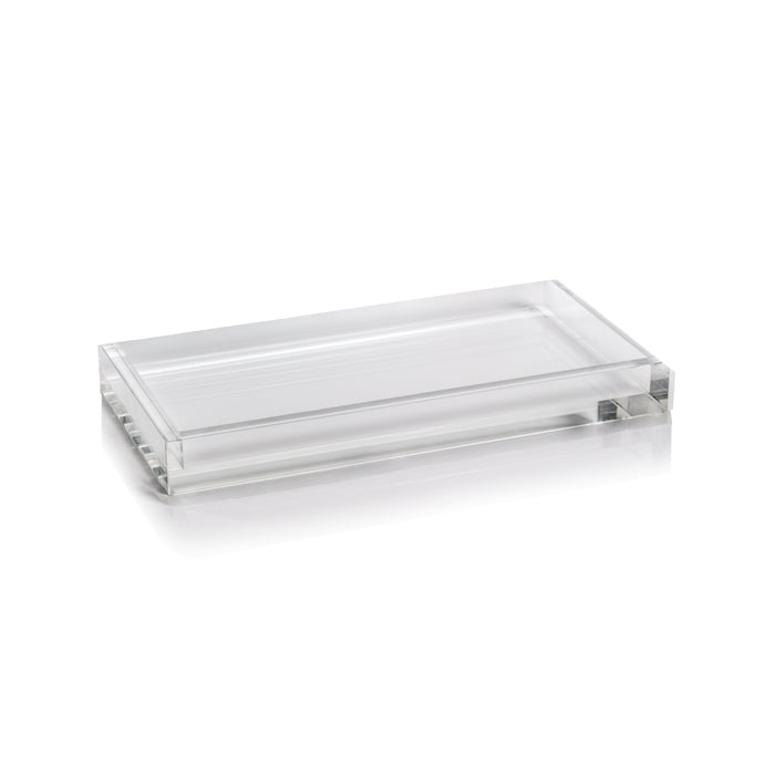 Claire Medium Crystal Glass Vanity Tray | Bone & Brass