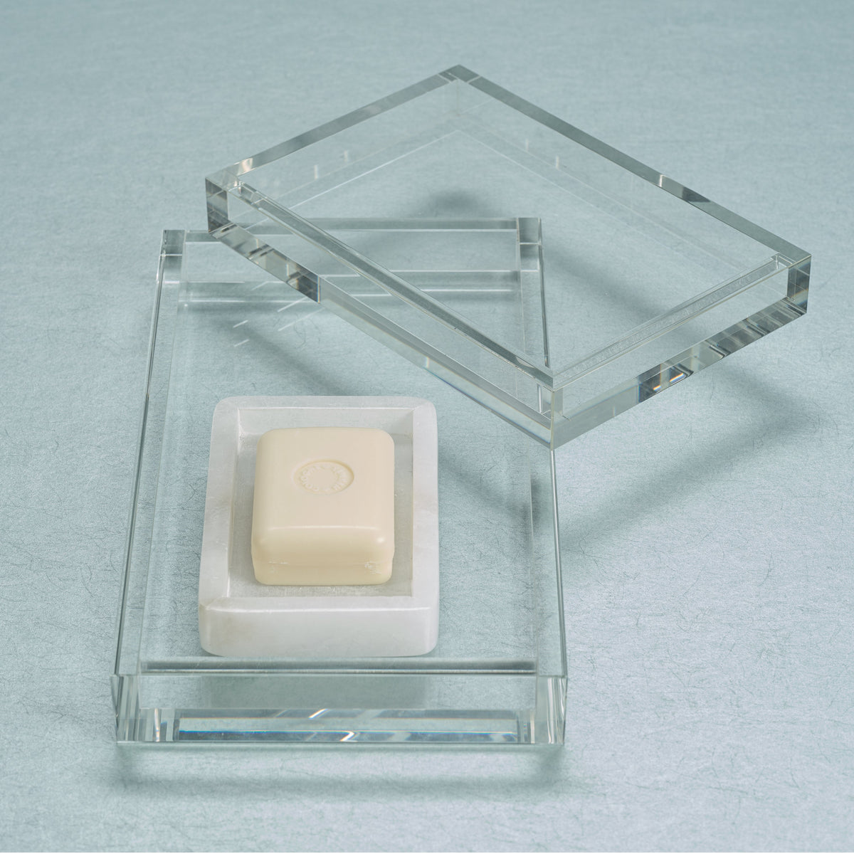 Claire Small Crystal Glass Vanity Tray - Tray Side View | Bone & Brass