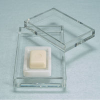 Claire Small Crystal Glass Vanity Tray - Tray Side View | Bone & Brass