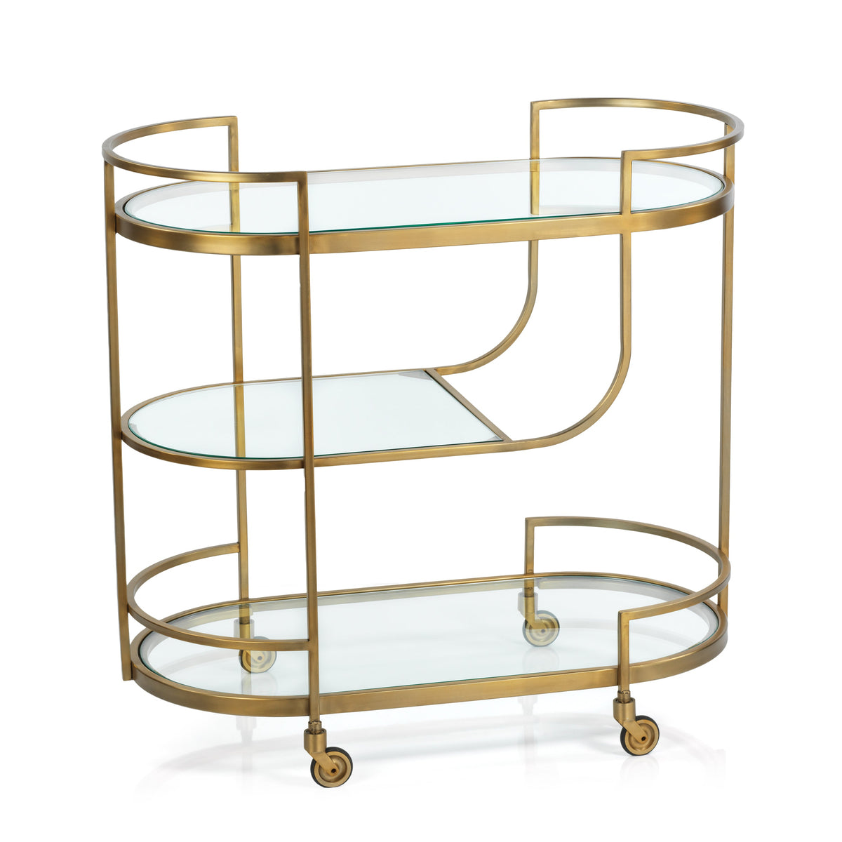Claridge 3-Tier Gold Bar Cart | Bone & Brass