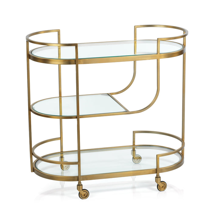 Claridge 3-Tier Gold Bar Cart | Bone & Brass