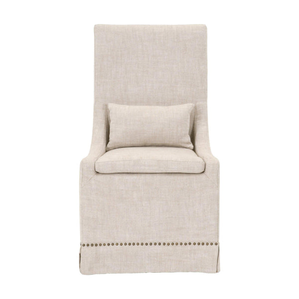 Claudia Linen Dining Chair, Set 2 - Chair Side View | Bone & Brass