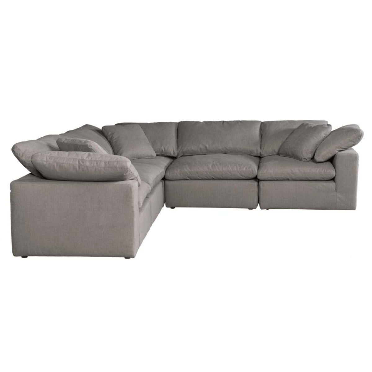Clay Classic Grey L Shape Modular Sectional - Sectional Cushion Detail | Bone & Brass