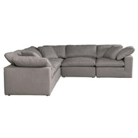 Clay Classic Grey L Shape Modular Sectional - Sectional Cushion Detail | Bone & Brass
