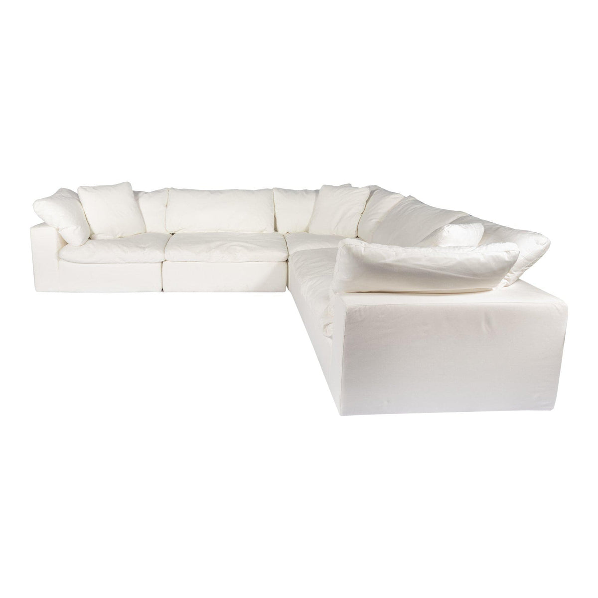 Clay Cream L Shape Modular Sectional - Sectional Side View | Bone & Brass