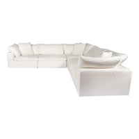 Clay Cream L Shape Modular Sectional - Sectional Side View | Bone & Brass