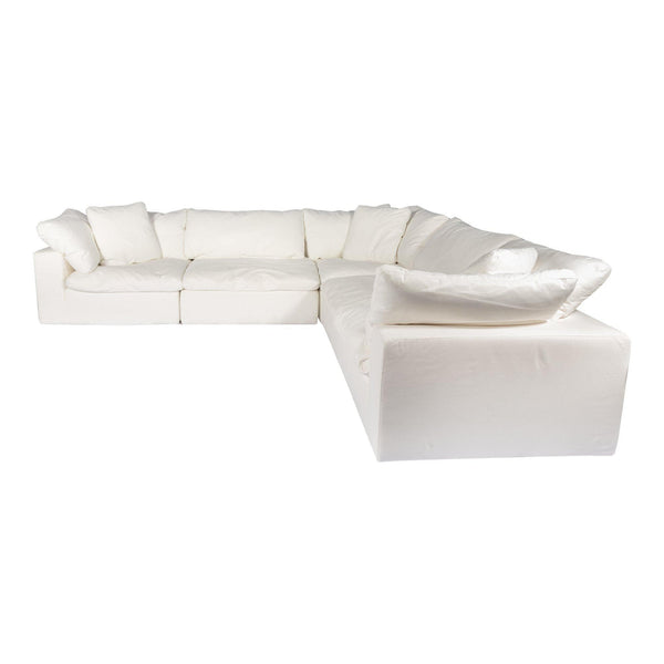 Clay Cream L Shape Modular Sectional - Sectional Side View | Bone & Brass