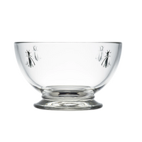 Clear Glass Bee Motif Dinner Bowl Set of 6