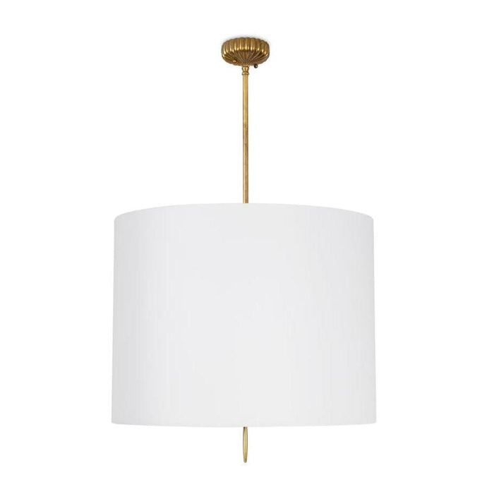 Clove Brass Pendant Large - Natural Linen Shade | Bone & Brass