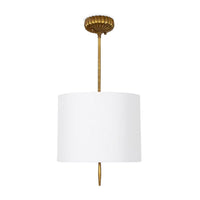 Clove Brass Pendant Small - Natural Linen Shade | Bone & Brass