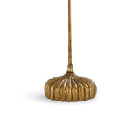 Clove Stem Buffet Table Lamp with an antiqued gold, dramatic fluted base and slender stem.