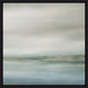 Coastline III Giclee Painting, a framed abstract landscape with soft blues, greens, and grays.