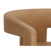 Cobourg Tan Leather Lounge Chair - Chair Upholstery Detail | Bone & Brass
