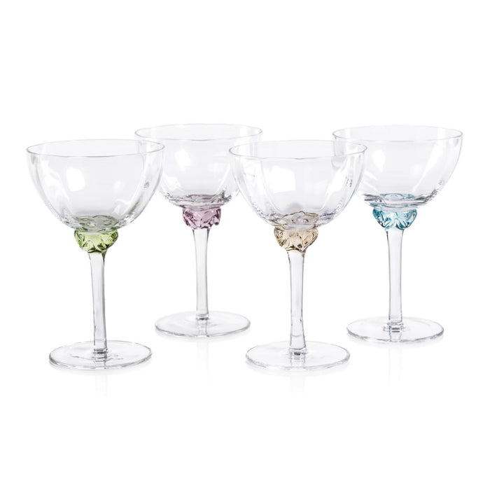 Colleen Jewel Stem Martini Cocktail Glasses, Set of 4 | Bone & Brass