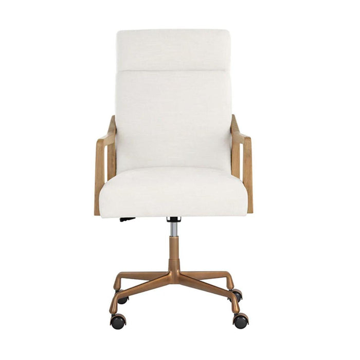 Collin Ivory Tweed Office Chair - Chair Detail | Bone & Brass