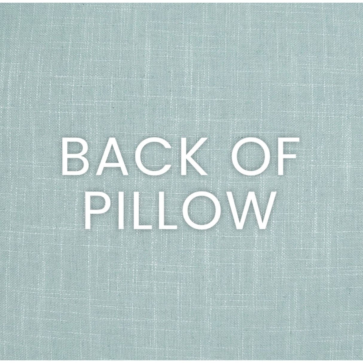Back of Collins Multi Floral Throw Pillow, showing textured light blue polyester-cotton fabric.
