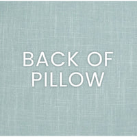 Back of Collins Multi Floral Throw Pillow, showing textured light blue polyester-cotton fabric.