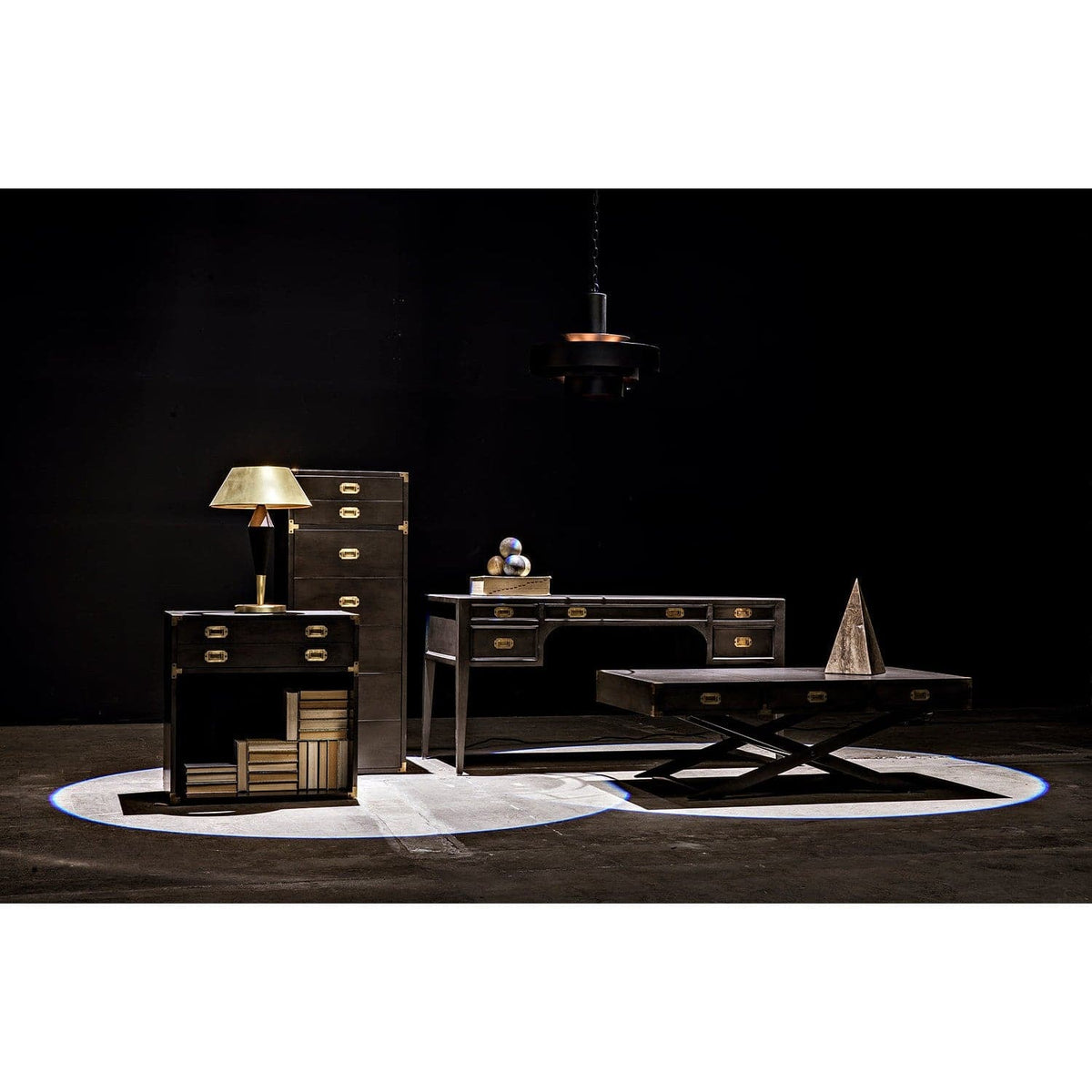 Colonial Office Desk - Desk Side View | Bone & Brass