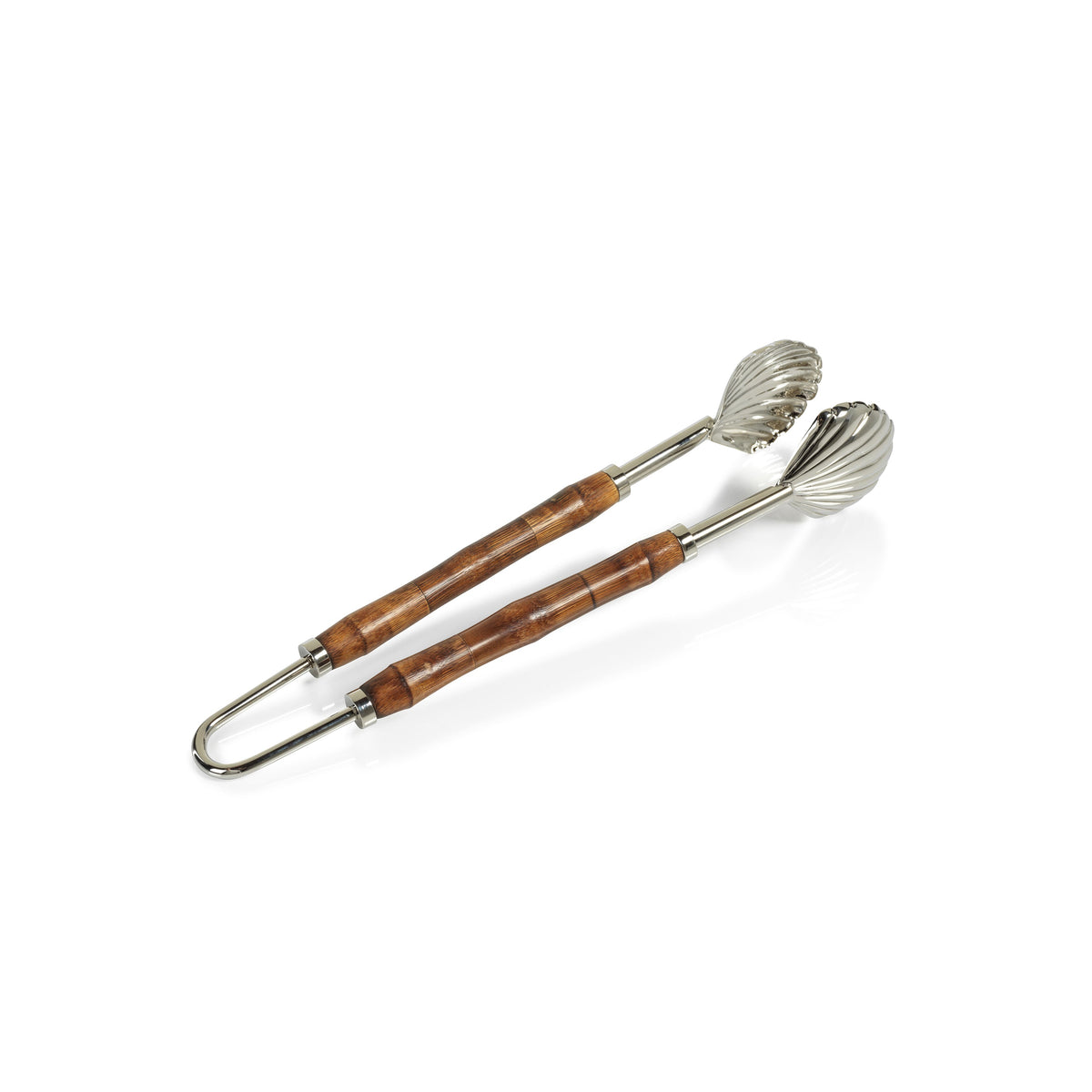 Colony Bamboo Nickel Ice Tong | Bone & Brass